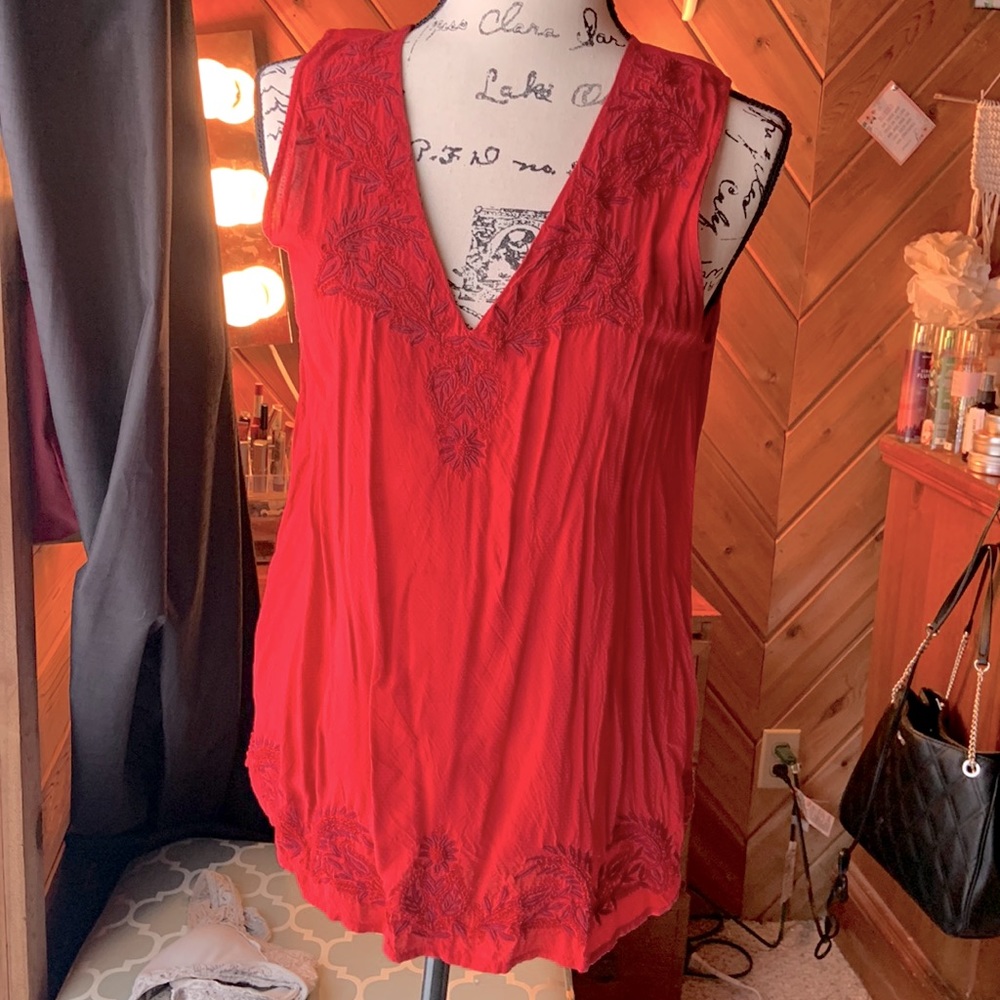 Lucky Brand Embroidered Tank